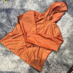 Chico's Vibrant Orange Hooded Windbreaker